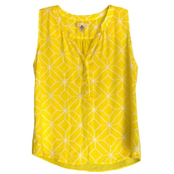 🔥 5 for $30 🔥 Hanna & Gracie Yellow Geometric Sleeveless Top | Size XXL - Picture 1 of 3